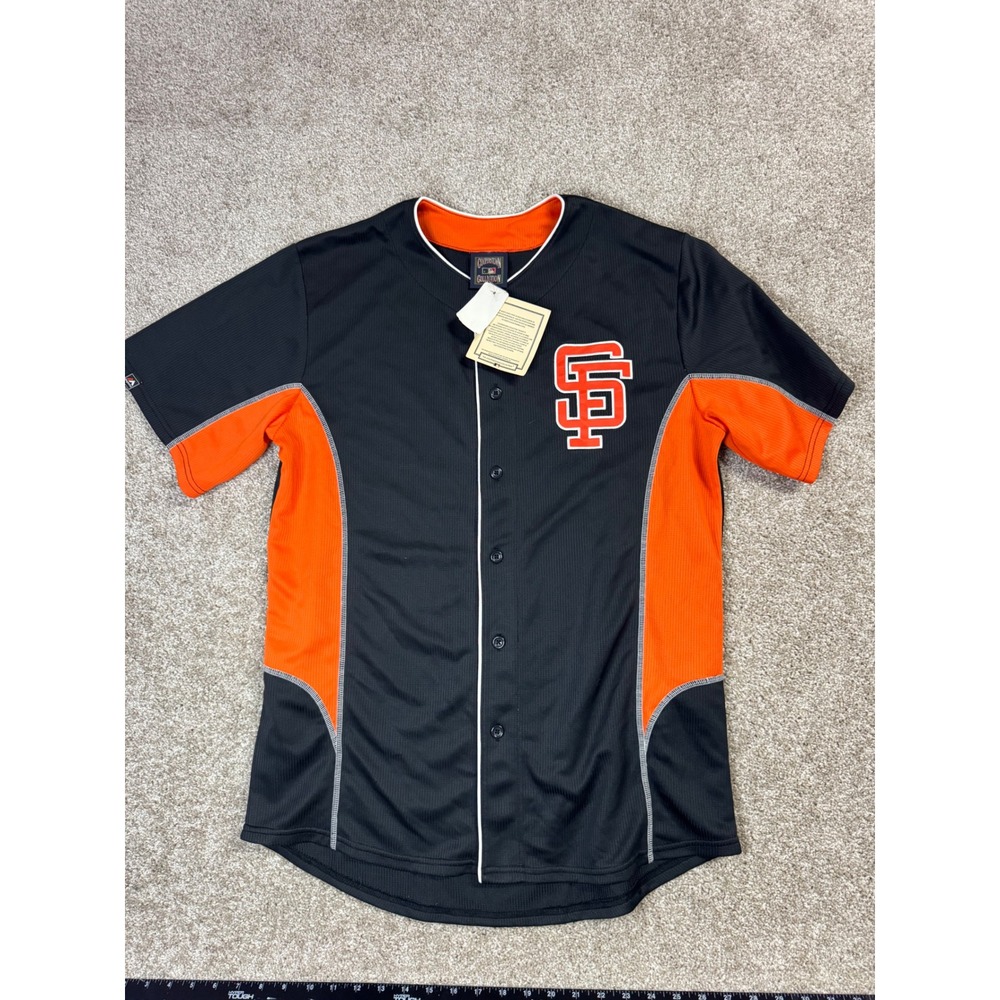 Cooperstown Collection SF Giants Baseball Jersey Black Orange Mens Large NWT